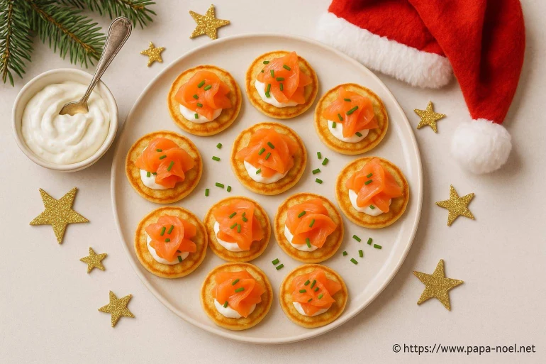 Blinis au saumon fumé de Noël : recette élégante pour vos fêtes