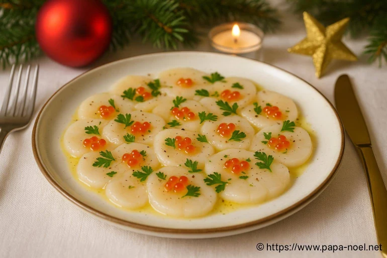 Carpaccio de Saint-Jacques de Noël : une entrée élégante et raffinée
