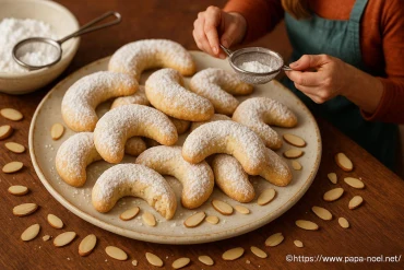 Recette de biscuits croissants aux amandes pour noël et toute l'année
