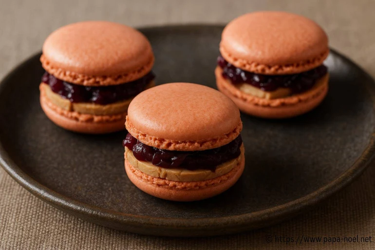 Macarons salés au foie gras et confit d’oignon rouge : une recette festive à découvrir