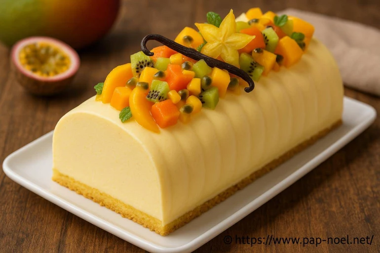 Bûche vanille et fruits exotiques : une recette colorée et gourmande
