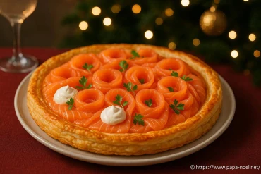 Tarte fine au saumon de Noël : une recette élégante et facile