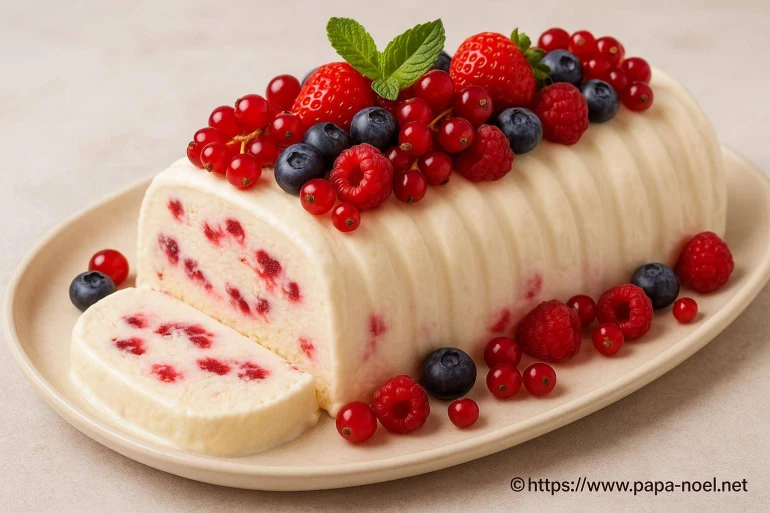 Bûche glacée aux fruits rouges : recette rafraîchissante et facile à réaliser