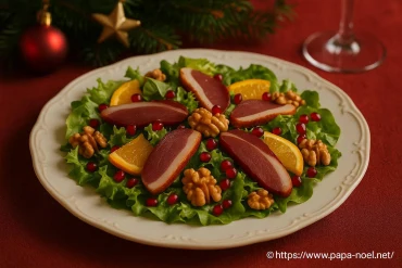 Salade de Noël aux magrets fumés : une recette originale et gourmande