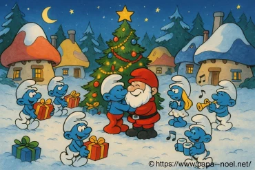 Le Noël des Schtroumpfs : un village en fête à découvrir