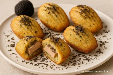 Madeleines salées au foie gras et truffe noire râpée : une recette festive