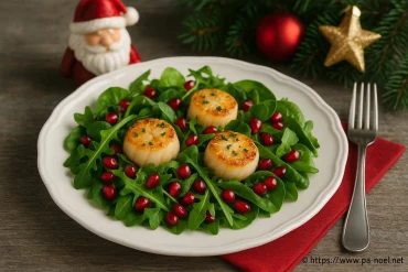 Salade de Noël aux coquilles Saint-Jacques : recette festive et raffinée