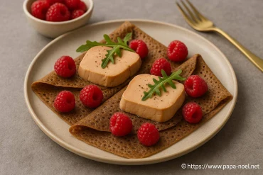 Crêpes de sarrasin au foie gras et framboises fraîches : mariage gourmand pour Noël