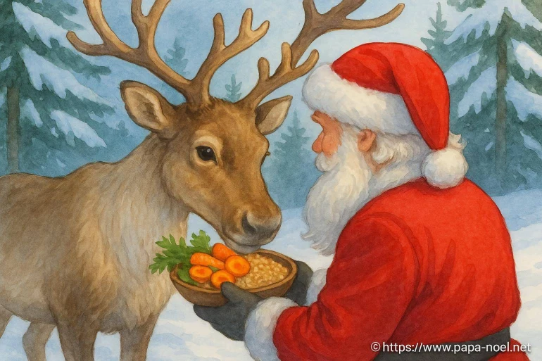Que mangent les rennes du Père Noël pendant l’hiver ?
