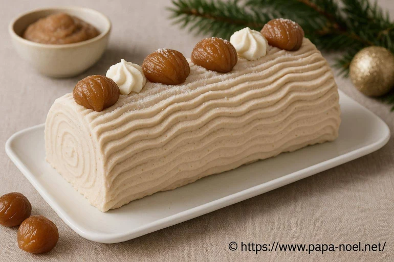 Bûche façon mousse de marrons : recette légère et gourmande pour Noël