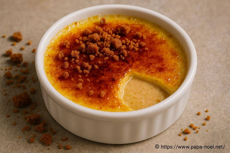Crème brûlée au foie gras et éclats de spéculoos : une recette festive et gourmande