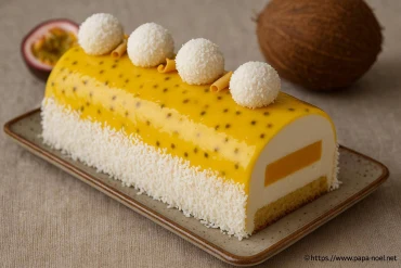 Bûche façon entremets passion coco : recette exotique pour Noël