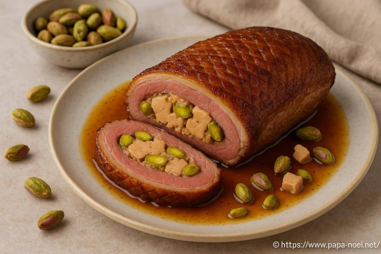 Magret de canard farci au foie gras et pistaches : une recette festive et gourmande
