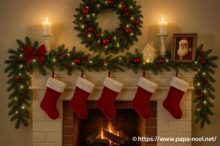 Idées pour décorer la cheminée et le manteau de cheminée à Noël