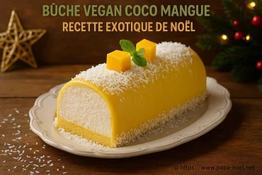 Bûche vegan coco mangue : recette exotique de Noël facile et gourmande