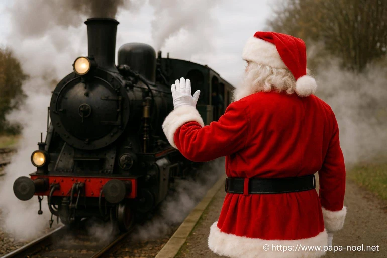 Montez à bord du train à vapeur du père noël près de provins en décembre 2025