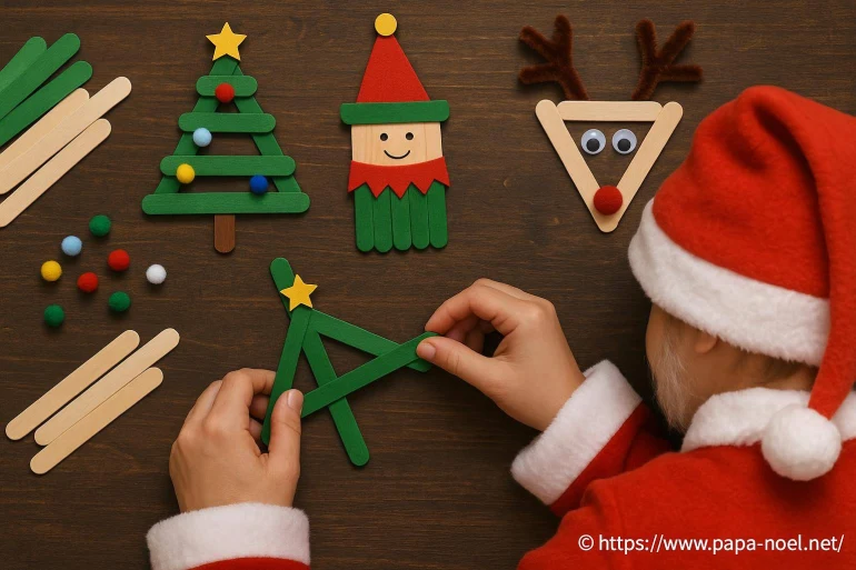 Bricolage de Noël avec bâtonnet de glace : tutos faciles à réaliser