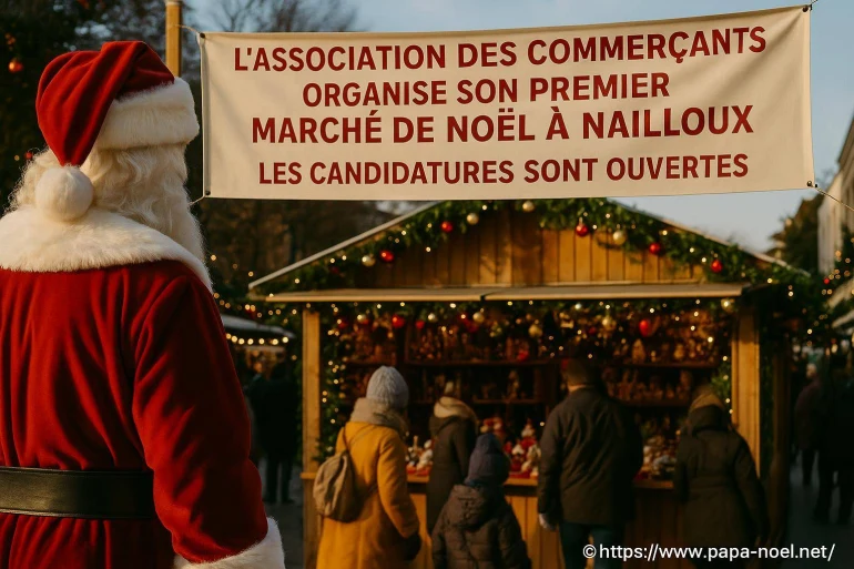 Le premier marché de Noël organisé par l'association des commerçants à Nailloux le 7 décembre 2025