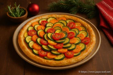 Tarte fine aux légumes de Noël : recette colorée et facile à réaliser