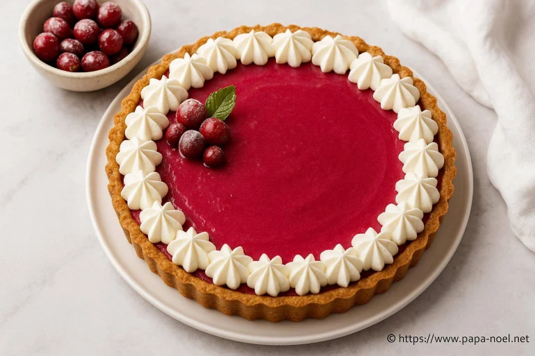 Recette de tarte au curd de cranberry pour noël