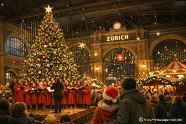 Noël à Zurich entre chants traditionnels et gare illuminée