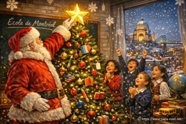Le père noël illumine les écoles de montréal en décembre 2025