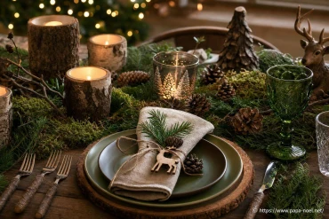 Inspirations naturelles : décorer sa table de Noël avec des éléments de la forêt