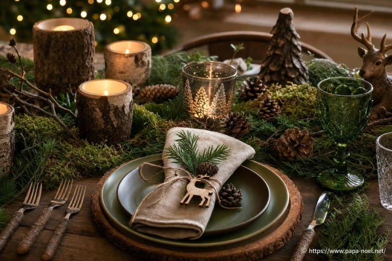 Inspirations naturelles : décorer sa table de Noël avec des éléments de la forêt