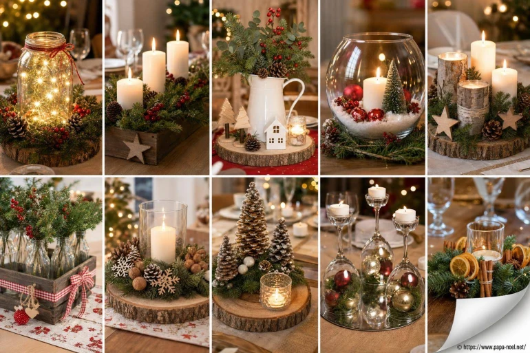 10 idées de centres de table DIY pour un Noël enchanteur