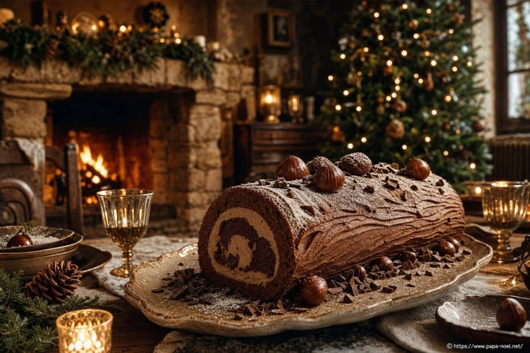 Bûche de Noël Traditionnelle aux Marrons