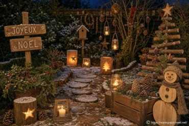 Décorer son jardin à Noël sans électricité : idées écologiques et économiques