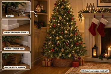 Cacher les fils et installations électriques de ses décos de Noël : solutions esthétiques