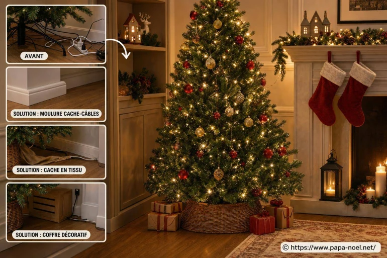 Cacher les fils et installations électriques de ses décos de Noël : solutions esthétiques