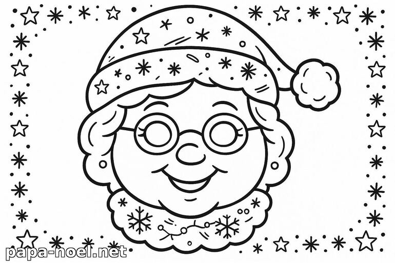 Coloriage de Mère Noël