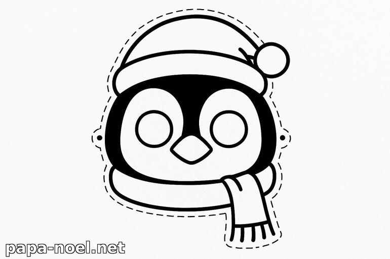 Coloriage de pingouin de Noël