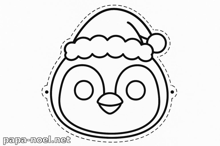 Coloriage de pingouin de Noël