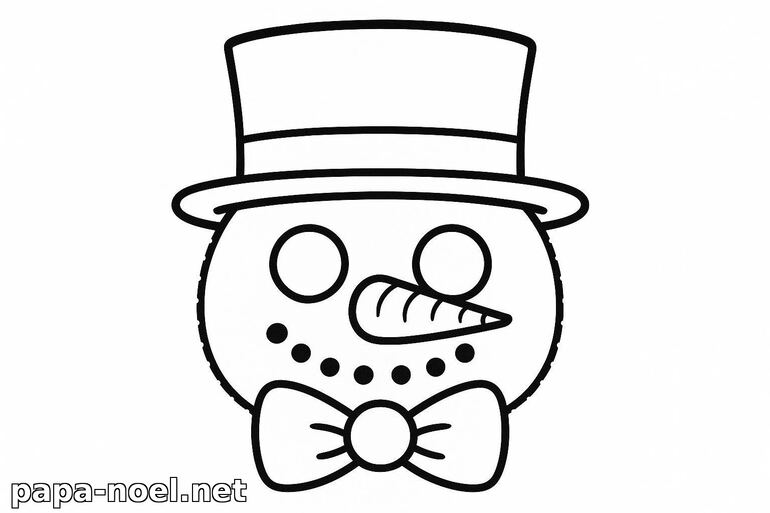 Coloriage de tête de bonhomme de neige