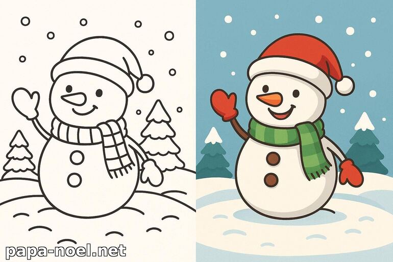 Coloriage de bonhomme de neige