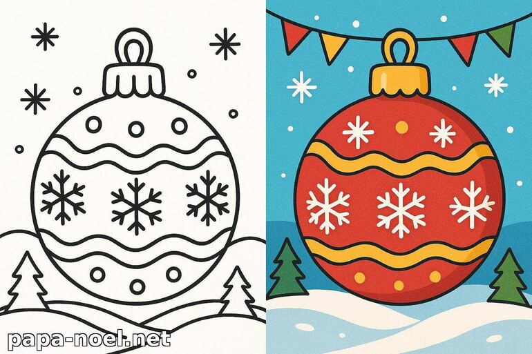 Coloriage de boule de Noël