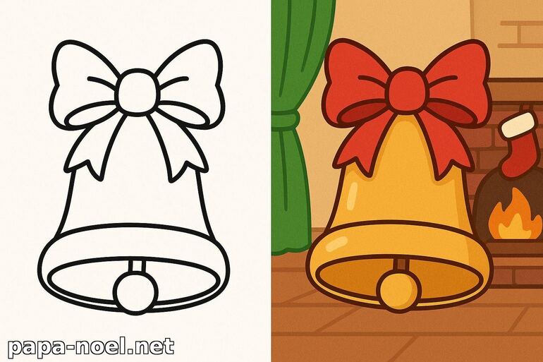 Coloriage de cloche de Noël