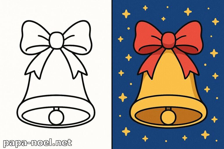 Coloriage de cloche de Noël