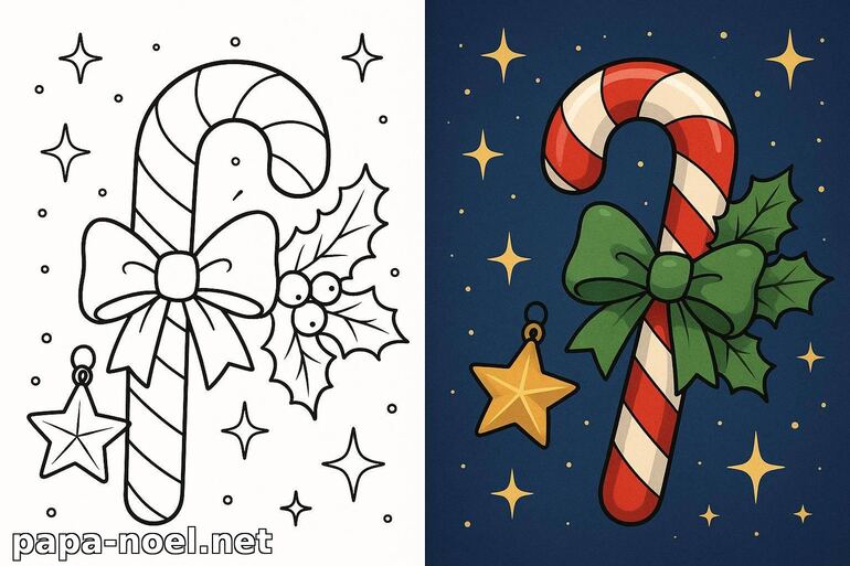 Coloriage de sucre d'orge de Noël