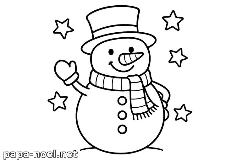 Bonhomme de Neige à Colorier