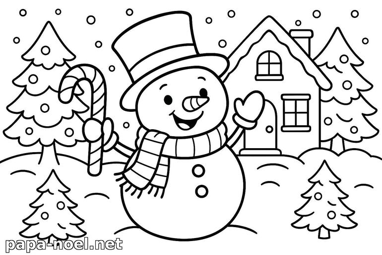 Coloriage de bonhomme de neige