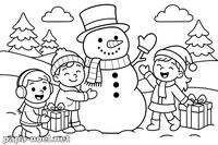 Coloriage Bonhomme de Neige