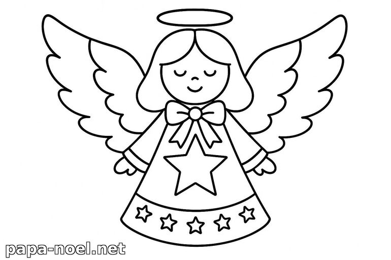 Coloriage d'ange de Noël
