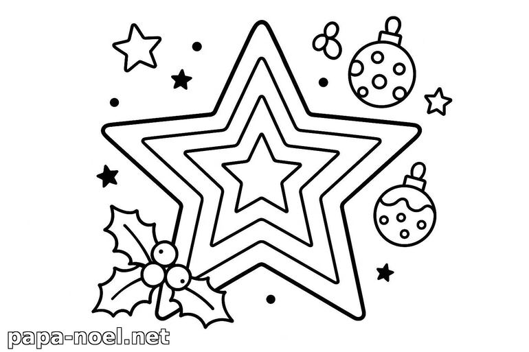 Coloriage d'étoile de Noël