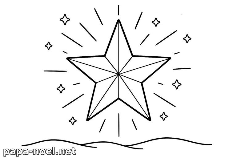 Coloriage d'étoile de Noël