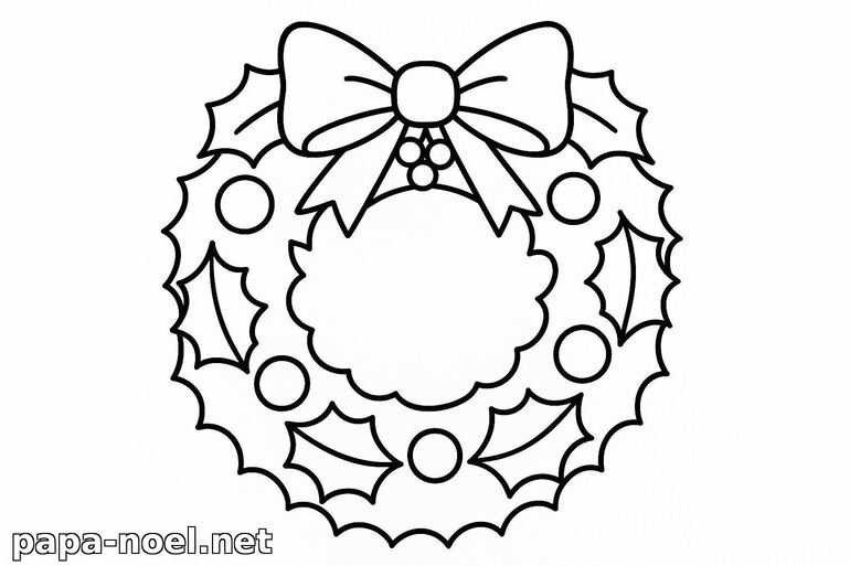 Coloriage de couronne de Noël