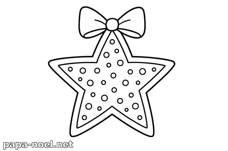 Coloriage étoile de Noël à imprimer